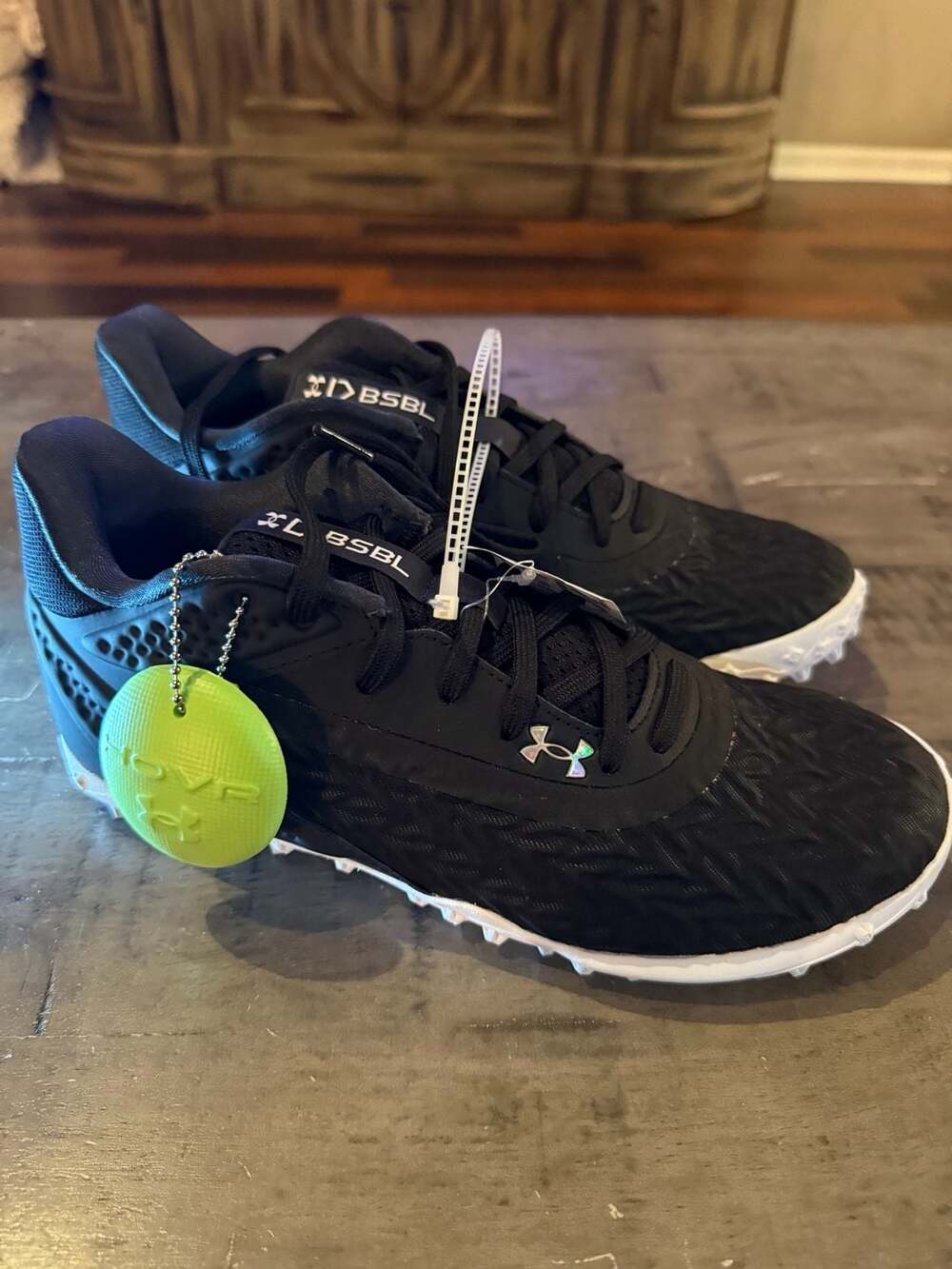 Under Armour HOVR Yard Turf Baseball Cleats Black White